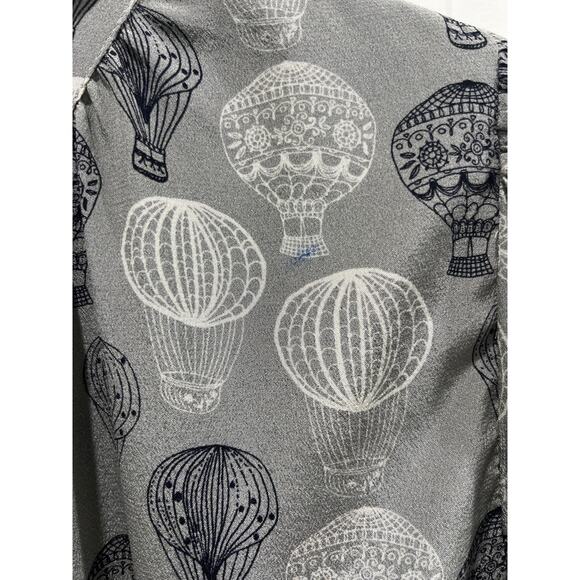 CO Long Sleeve Button Front Collared Balloon Print Tunic Blouse Sz 10 / 12 - Picture 6 of 7